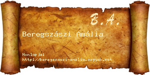 Beregszászi Amália névjegykártya